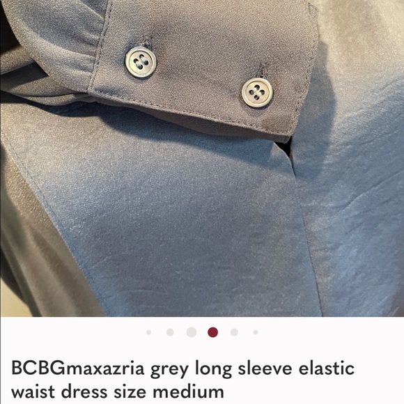 BCBGmaxazria neutral grey long sleeve pullover elastic waist dress size medium - Picture 9 of 14